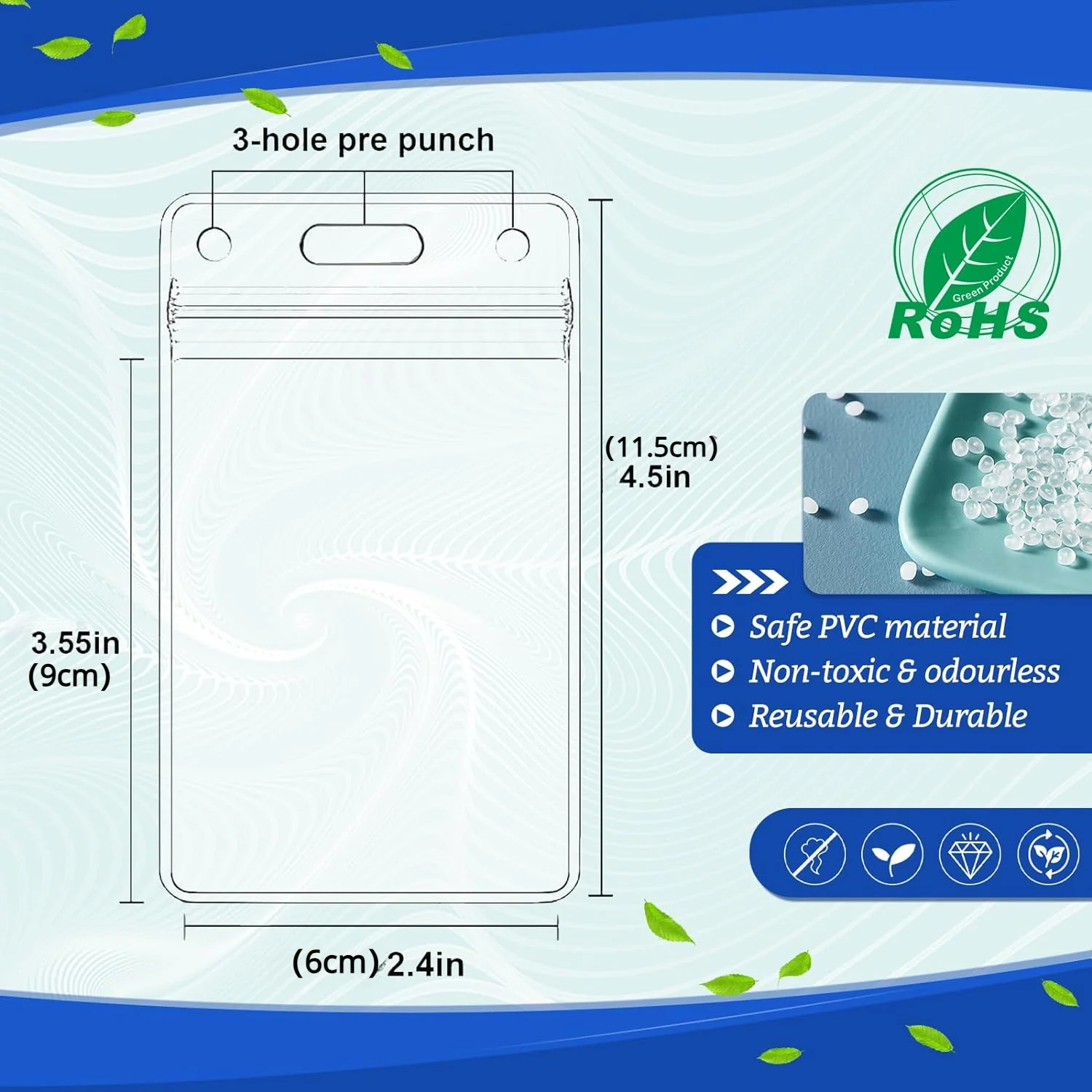 Clear Plastic Vertical Name Badge ID Card Holders