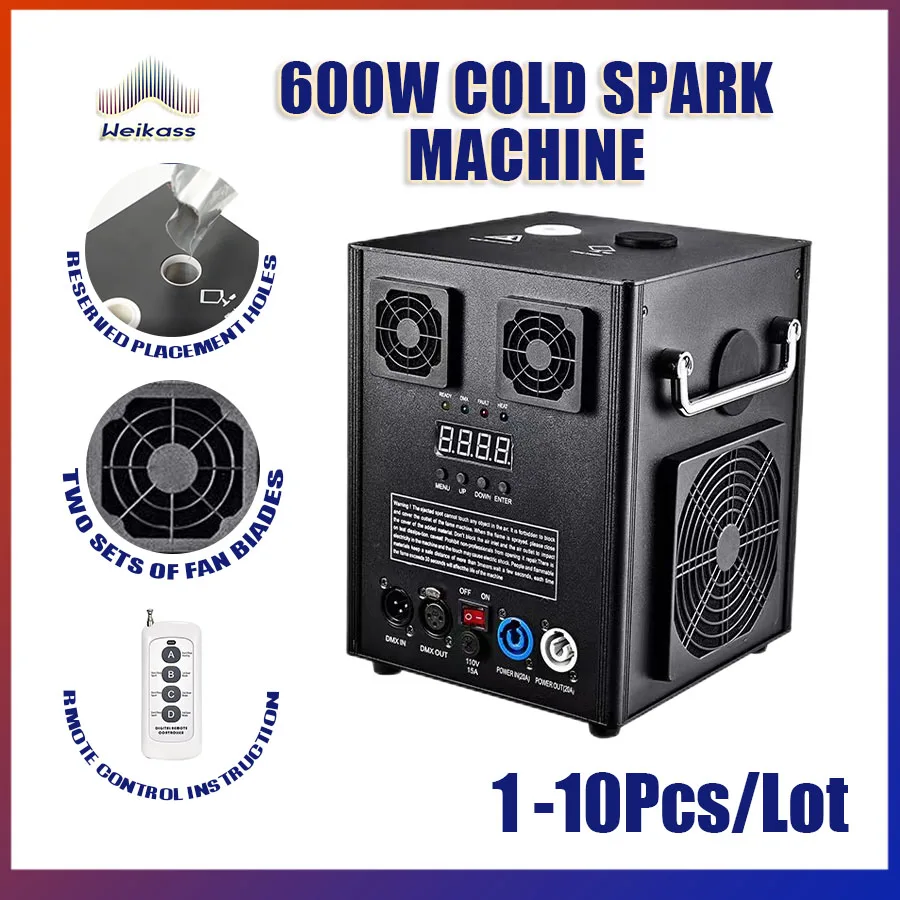 

0 Duty 1-10PCS Electronic Cold Spark Machine Dmx Stage Effect 600W Ti Powder For The Wedding Party Disco Dj Bar