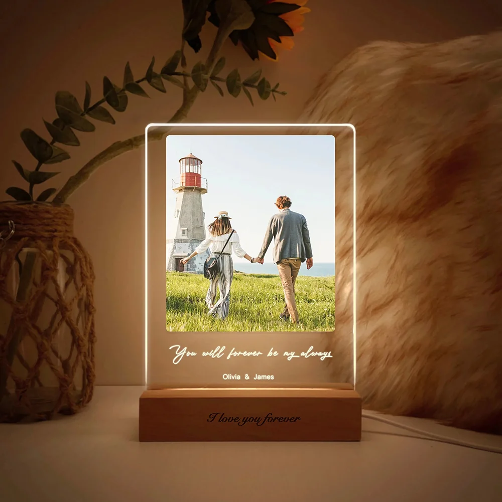

Custom Photo Light Couple Gift Unique Present Photo Collage Night Light Anniversary Gift Bedroom Night Light Valentine Day Gift