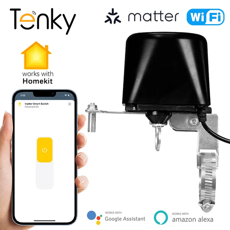 

Matter Homekit WiFi Smart Water/Gas Valve Shutoff Controller Smart Home Timer Remote Control Support Alexa Google Home Assistant