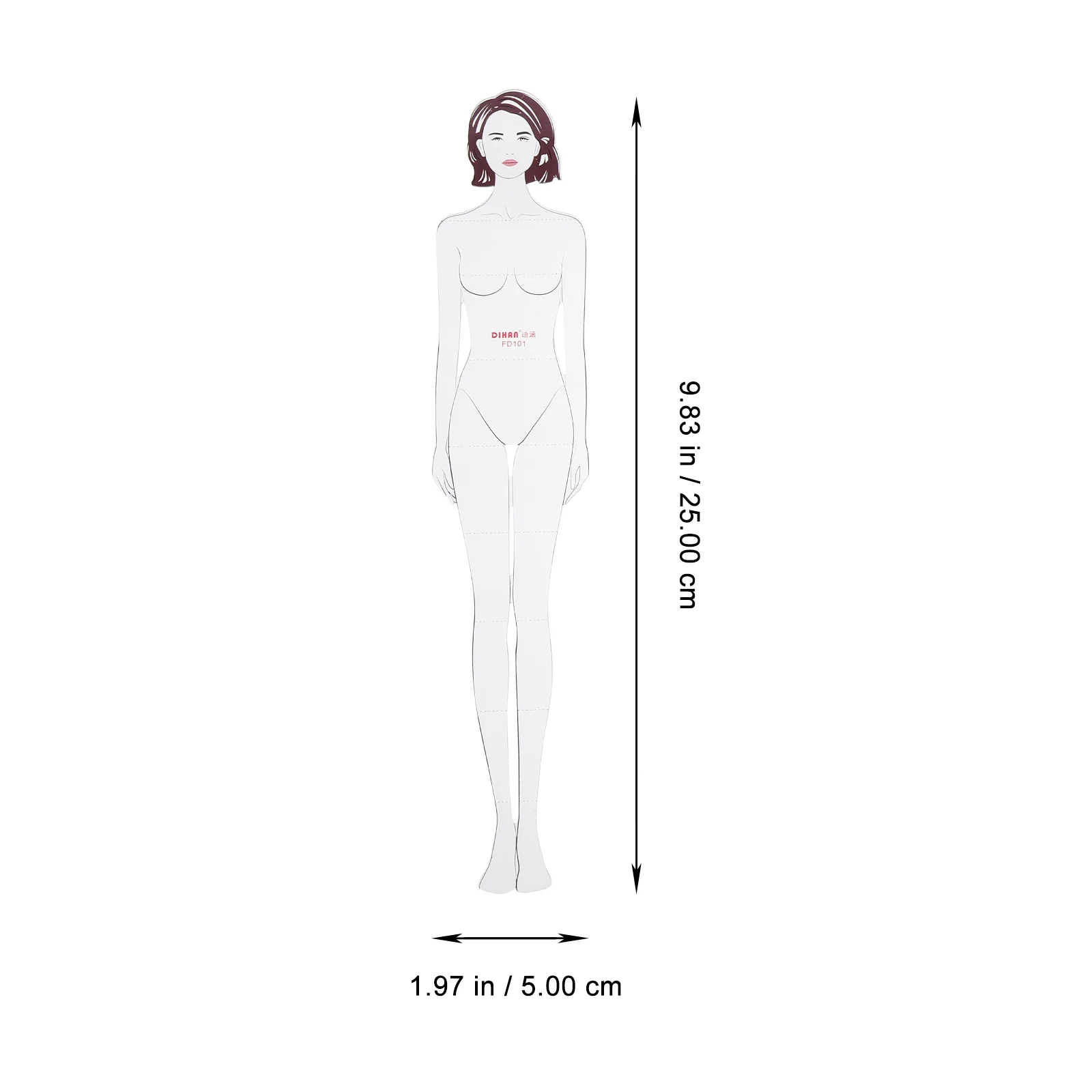 4 Pcs Hand Drawn Mannequin Clothing Measuring Rulers Plastic Drawing Templates Child