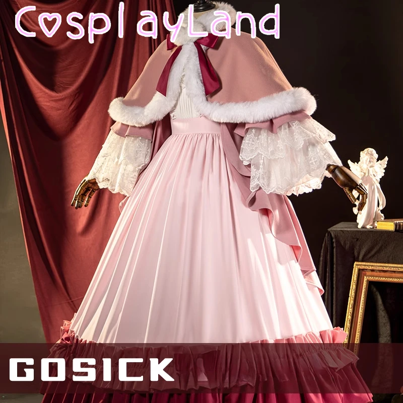 

Victorique De Blois Cosplay Costume Anime Gosick Pink Dress Maid Lolita Uniform Suit Cloak Halloween Party Fancy Women Dress