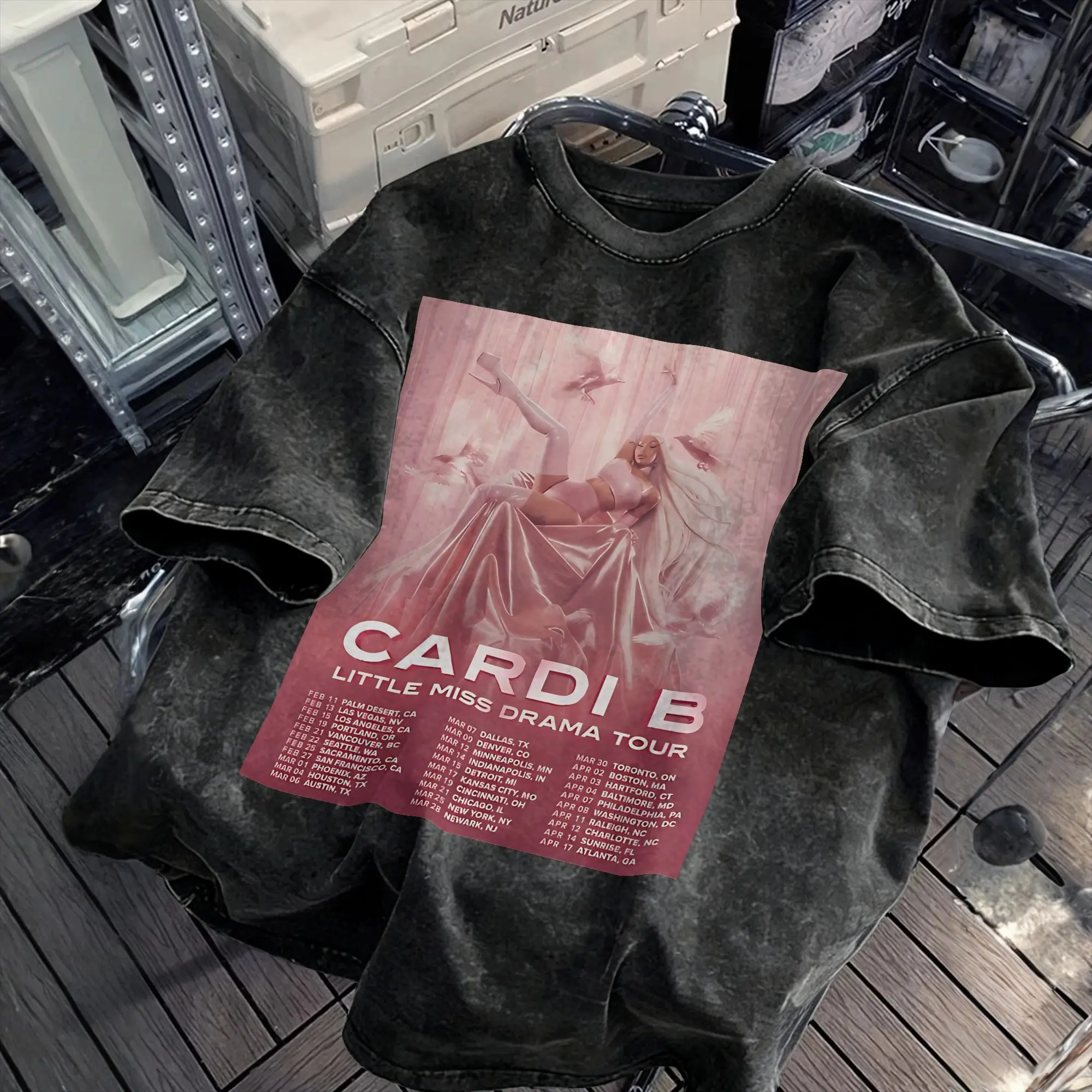 Cardi B Little Miss Drama Tour 2026  T Shirt  Hip Hop T-Shirts Short Sleeve Retro Tshirt Beach Cotton O Neck Oversized Clothes