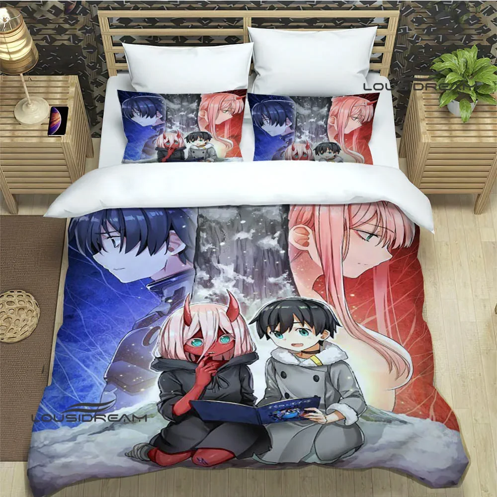 DARLING in the FRANXX Cartoon Bedding Sets exquisite supplies set duvet cover bed comforter set bedding set luxury birthday gift