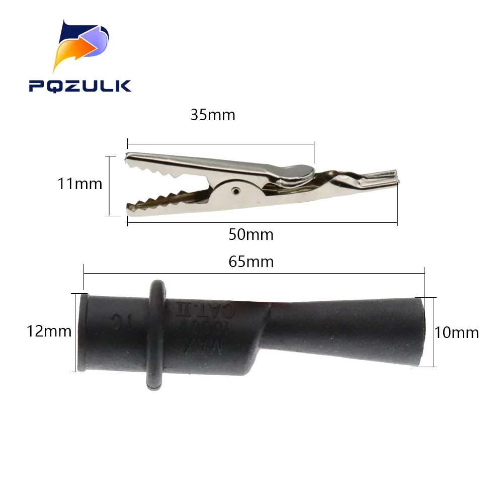 1 Pair Best Promotion Alligator Clips 10A Red + Black 10mm Crocodile Car Caravan Van Battery Test Lead Clips Electric Tool image 4