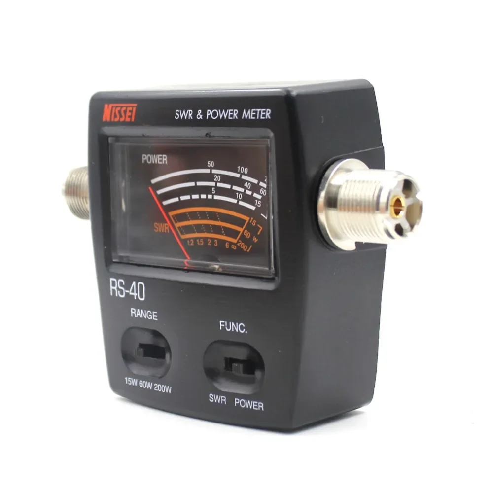 RS-40 SWR/Wattmeter NISSEI 125–525 MHz UHF/VHF M-Typ-Anschluss für TYT Kenwood Baofeng LED-Bildschirm Radio Power Counter