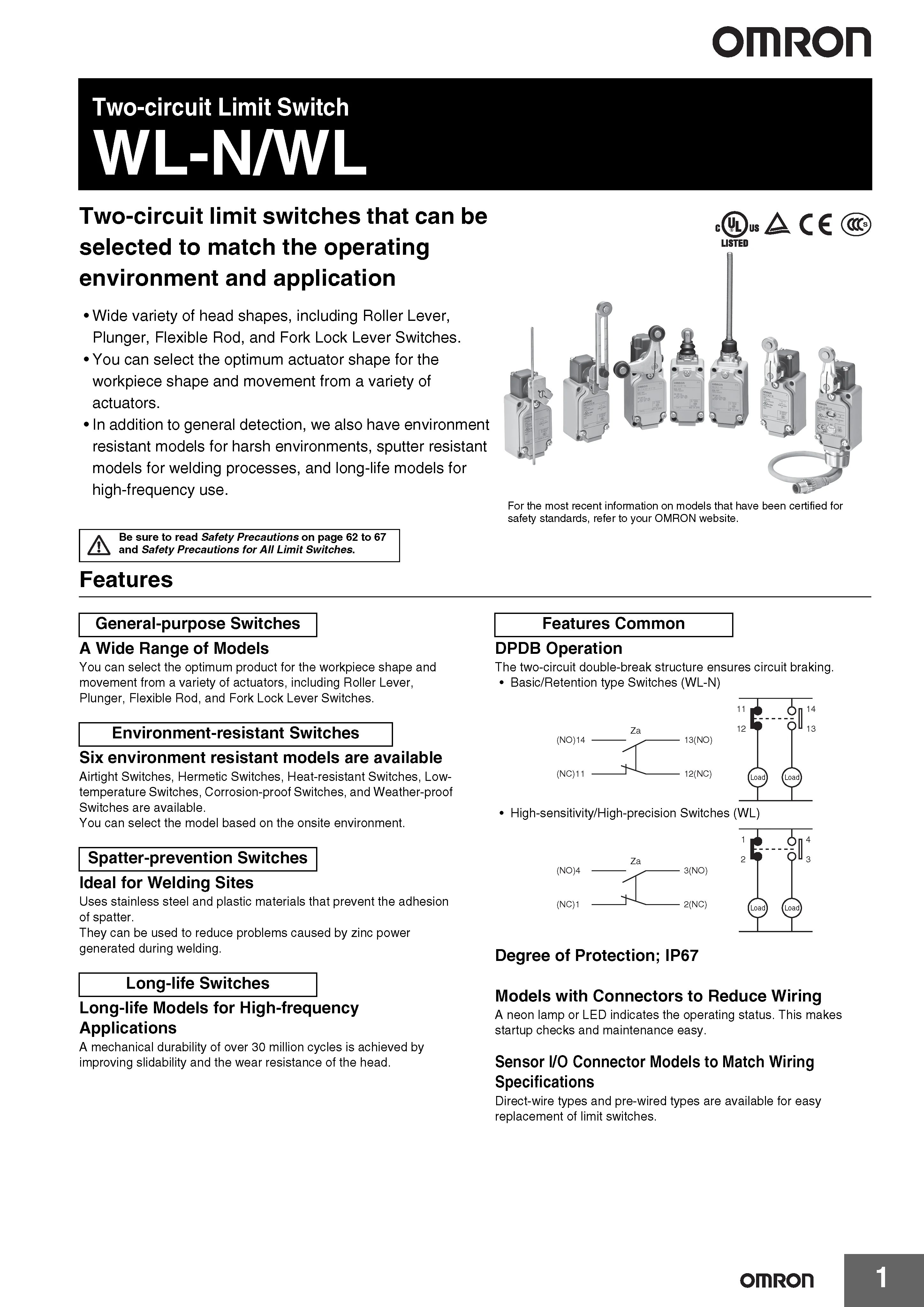 OMRON Endschalter Original WLCA2-N WLCA12-N -2-N -2N-N -Q -2 -2N-Q 2N für Industrieautomation Neu Original – Detail 1