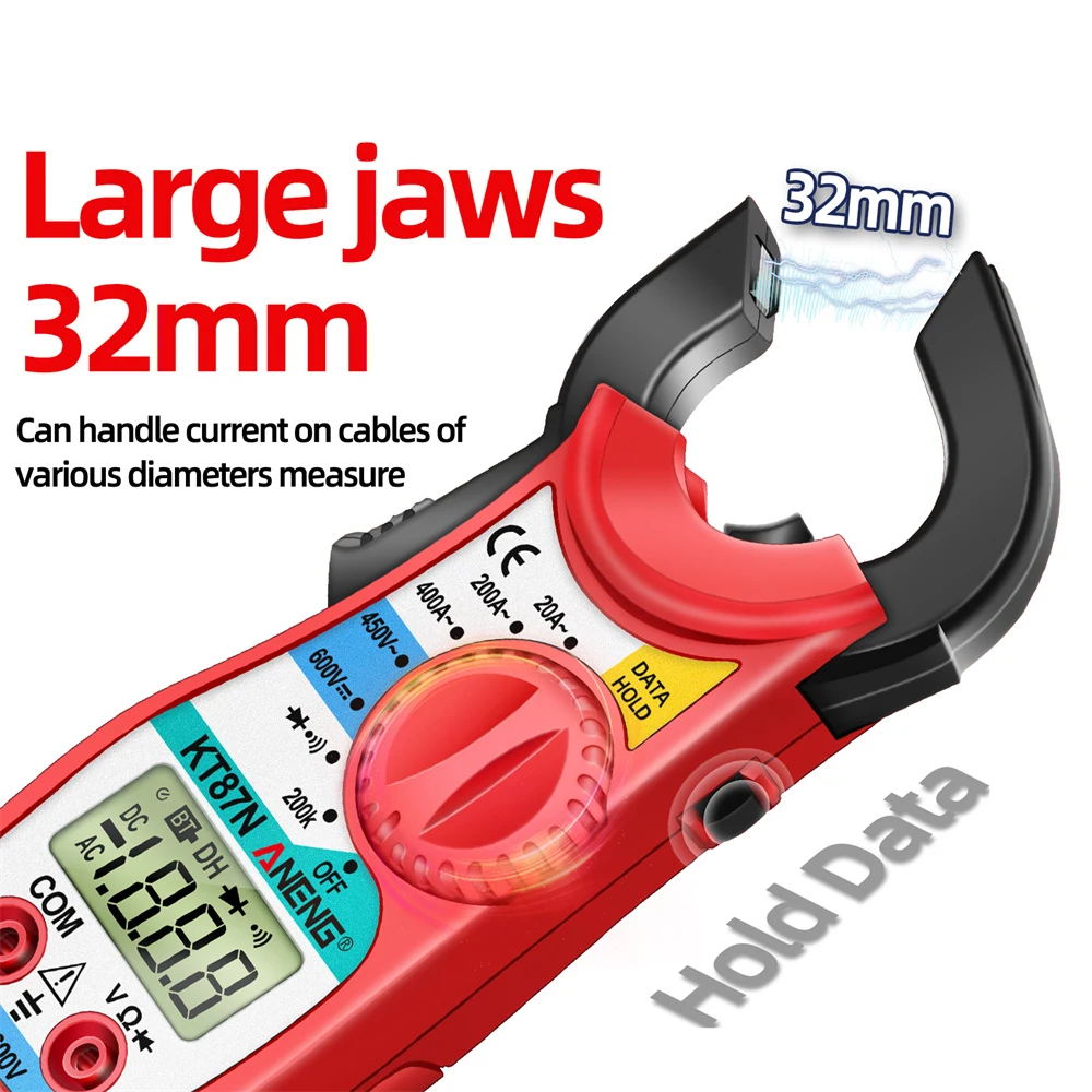 Kt87n Clamp Meters Ac/dc 0v-450v Voltage Ac 0a~400a Current  0ω~200kω Resistance Meter Hd Lcd Digital Display