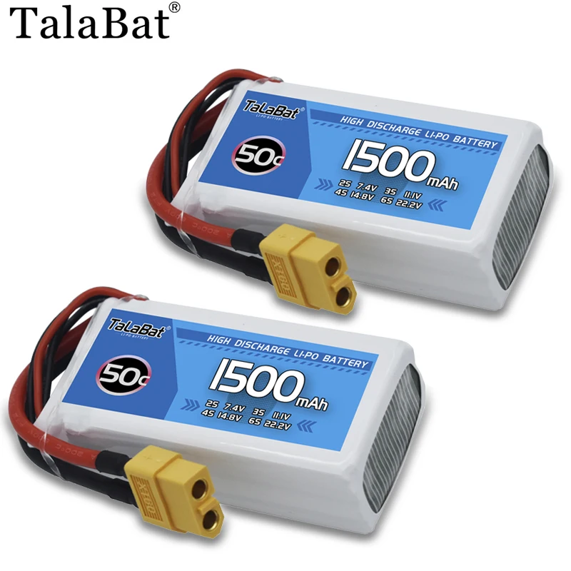 

2/4Pcs TalaBat 11.1V 1500mAh 50C Lipo Battery For RC Helicopter Quadcopter FPV Racing Drone Parts 3S Battery With T XT60 Plug