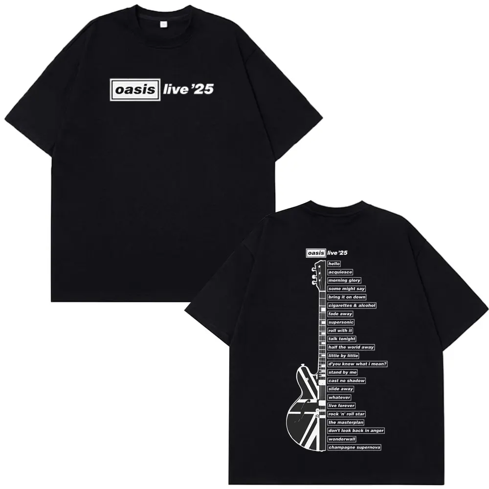 Oasis Live '25 Wembley Tour Men's T-shirt Fan Merch Summer Men's Hip-hop Fashion T-shirt Comfortable Casual Men's T-shirt Top