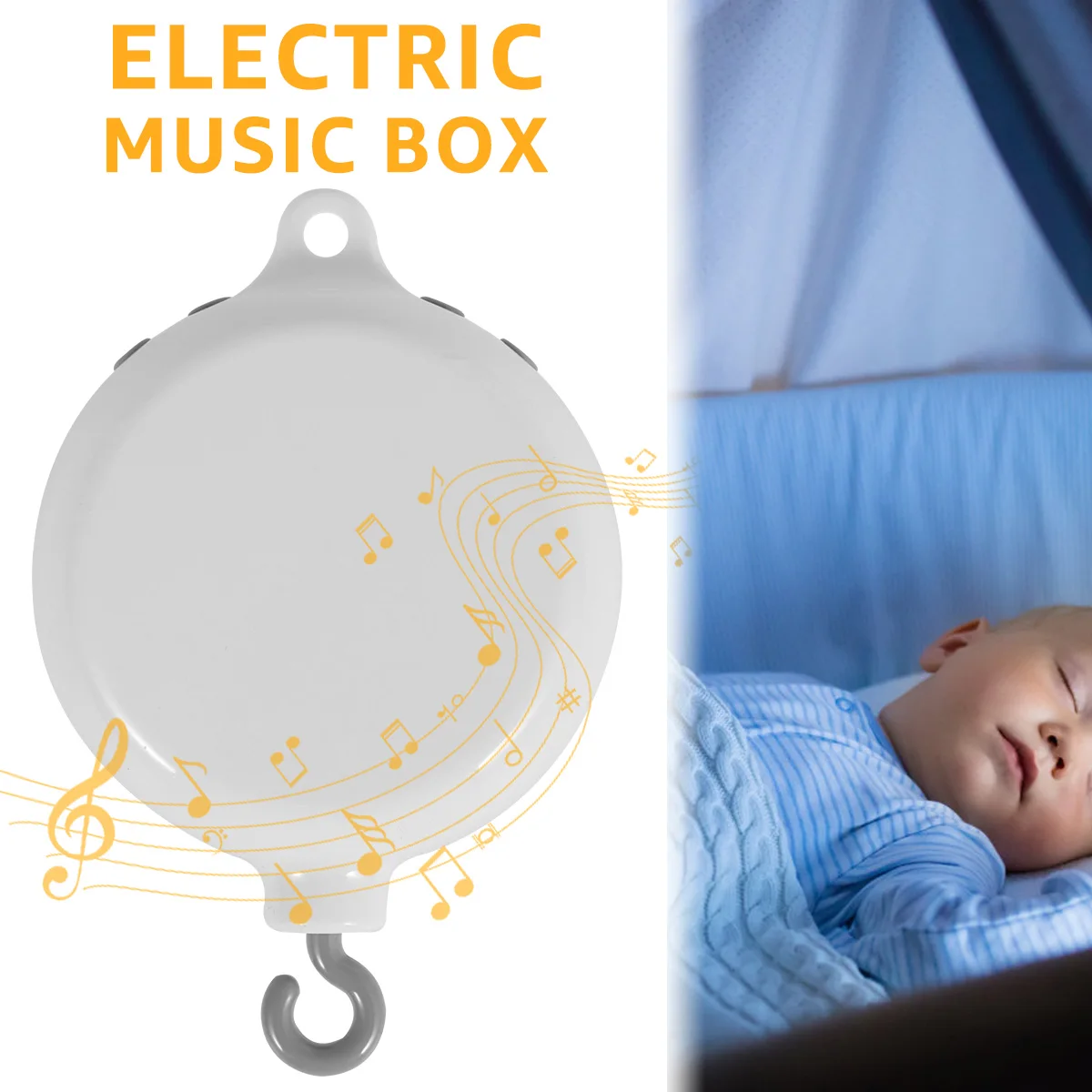 Boîte à musique mobile CPull pour bébé, à piles, moteur mobile avec 3 modes