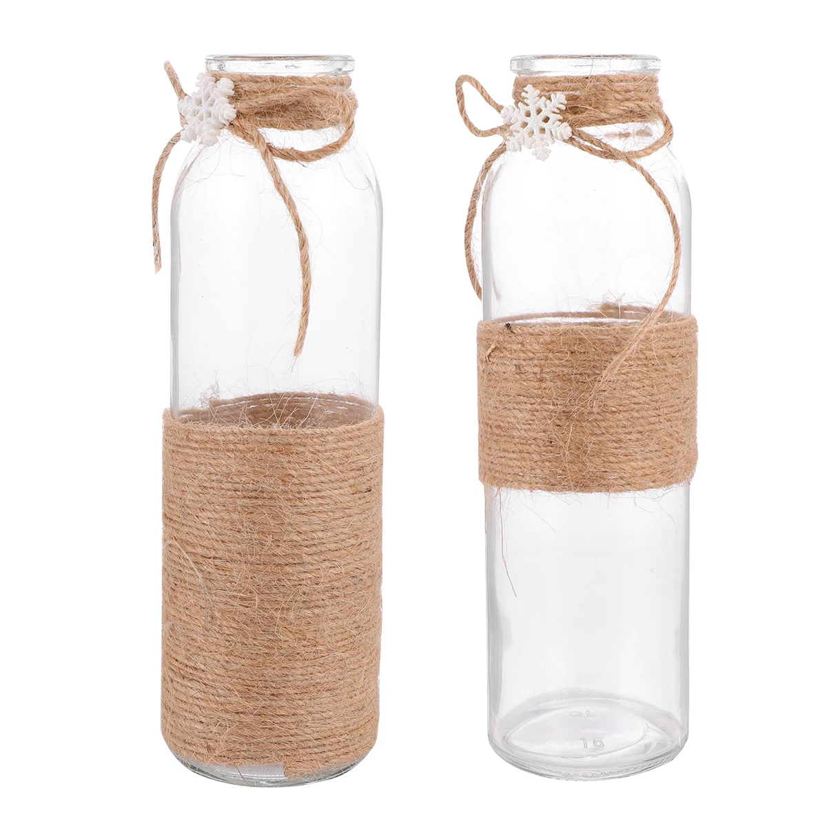 

2 Pcs Glass Vase Tall Clear Decorative Bottles for Flower Arrangement Simple Desktop Vases Plants Hydroponics House Office