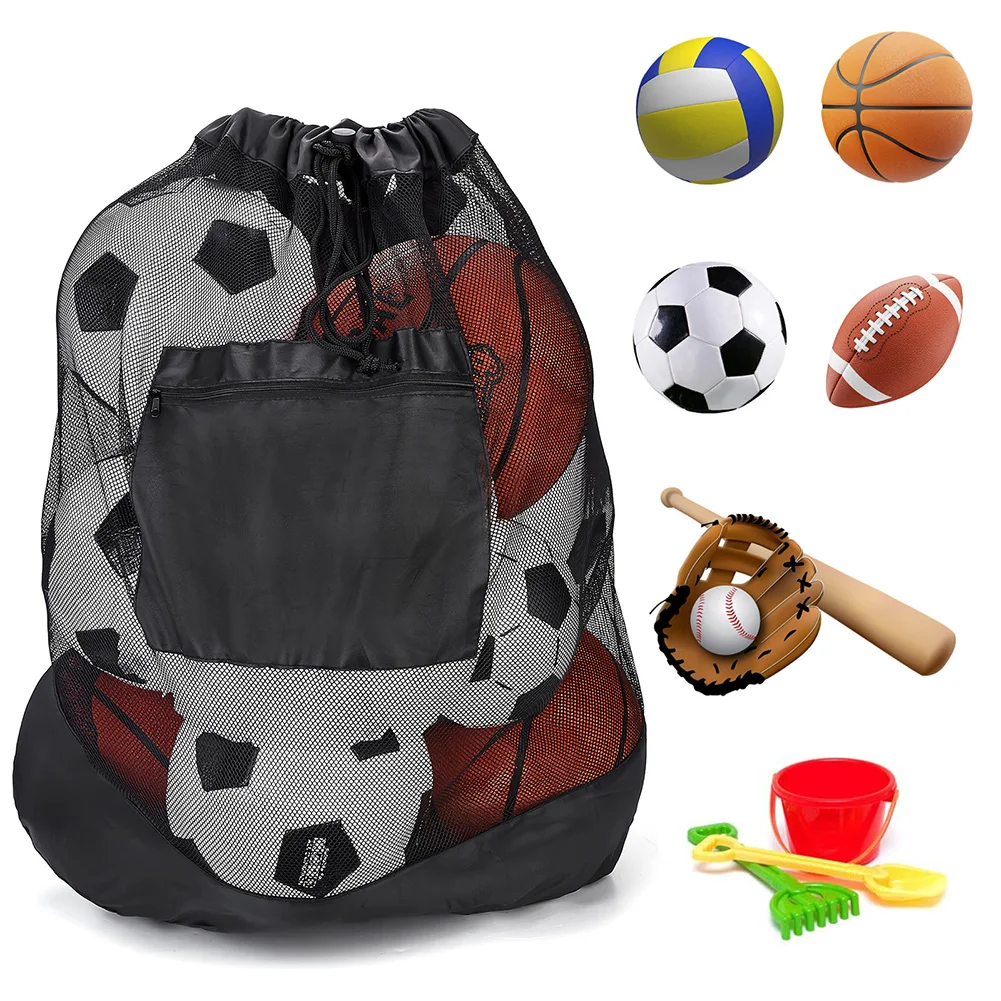 Mesh Socce Ball Bag Large Sports Ball Bag with Shoulder Strap Team Work Ball Bags for Holding Basketball Volleyball Baseball