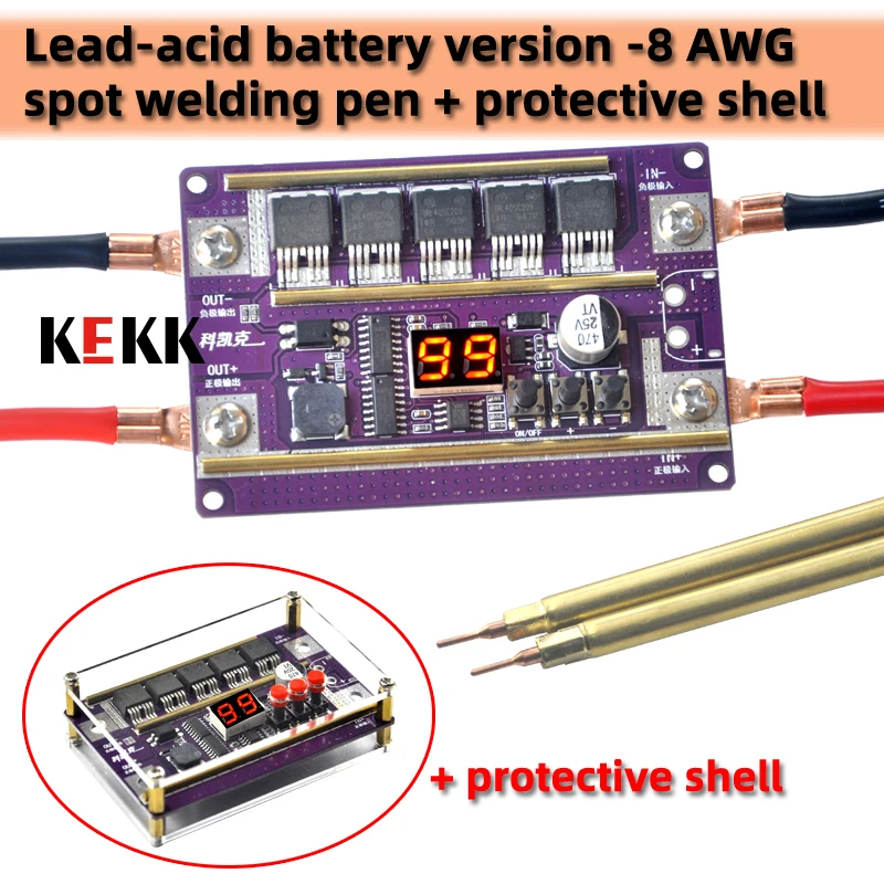 KEKK K99 Mini-Punktschweißgerät, 99 Gänge, Mini-Punktschweißgerät-Steuerplatine für 18650-Batterie, 0,1–0,3 mm Nickelblech