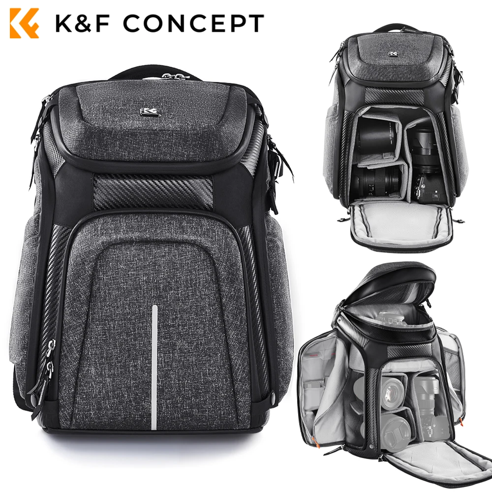 K & F Concept 25L Outdoor przenośne torby na aparat o dużej pojemności wodoodporny plecak na aparat SONY Canon Nikon uniwersalny