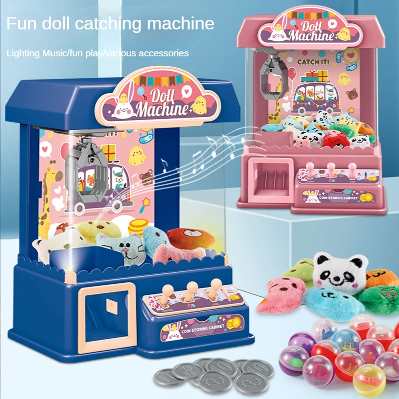 Mini Claw Arcade Crane Machine for Children Electric Coin Operated Play Game Twisted Egg Doll Vending Machine Kids Birthday Gift