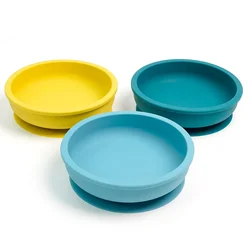 Wolife tigela de alimentação de bebê de silicone, talheres para crianças, tigela de sucção à prova d'água, utensílios de mesa para bebês, tigela de silicone sem bpa