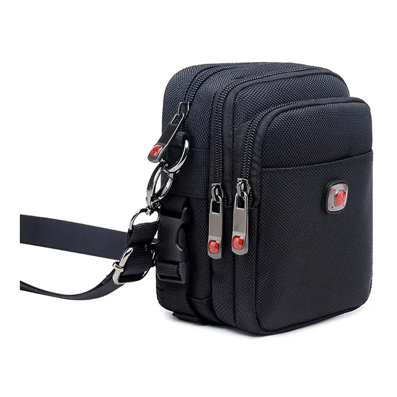 Men's Oxford Cloth Waist Bag Belt Pouch Crossbody Shoulder Bag Phone Holster Casual Sports Canvas Small Messenger Bag