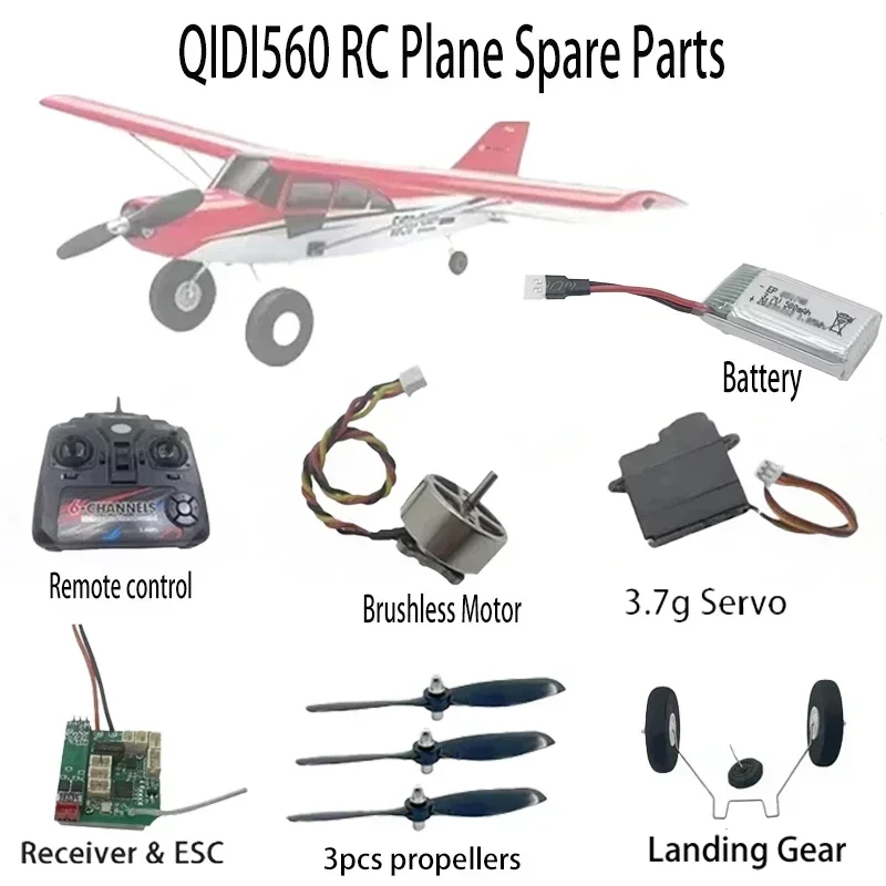 QIDI560 Ersatzteile RC-Flugzeug Zubehör ESC Bürstenloser Motor Empfänger QIDI560 Akku Fernbedienung 3,7g Servo Ladekabel – Detail 2