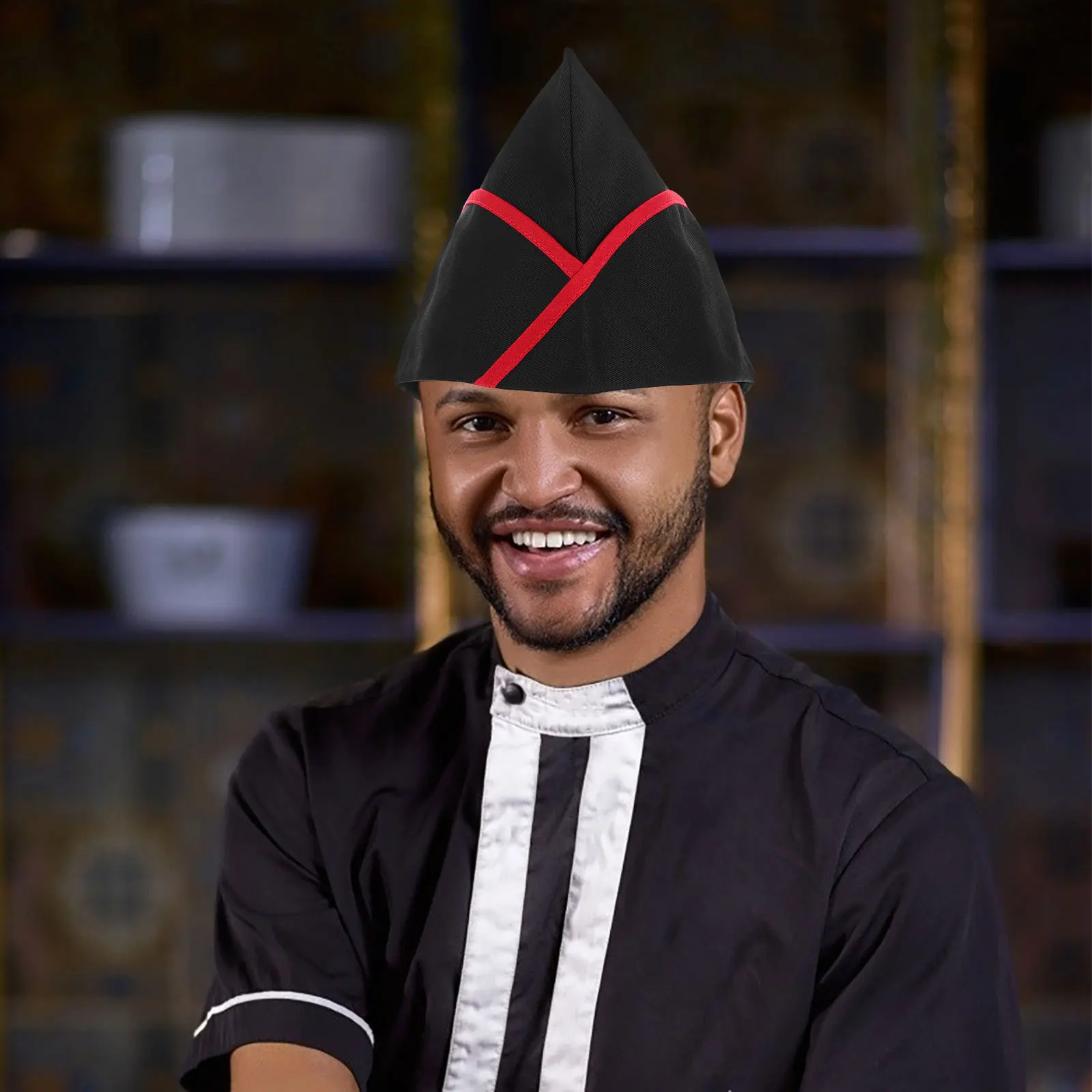 Cappello da cuoco unisex Berretto da cucina traspirante per uomo e donna Berretto da lavoro da cucina in stile giapponese per il personale del servizio alimentare dell'hotel del ristorante