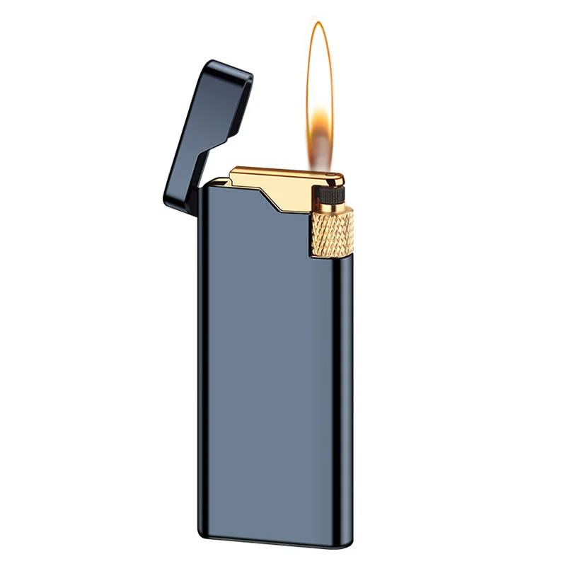2022 NEW Personality Metal Grinding Wheel Lighter Butane Gas Lighter Open Flame Gadgets For Men Mini Cigarette Lighter Gift