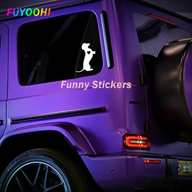 FUYOOHI Car Stickers Show Your Love for Dogs: Adorable Heart-Shaped Hound Vinyl Decal Sticker for Cars & Laptops