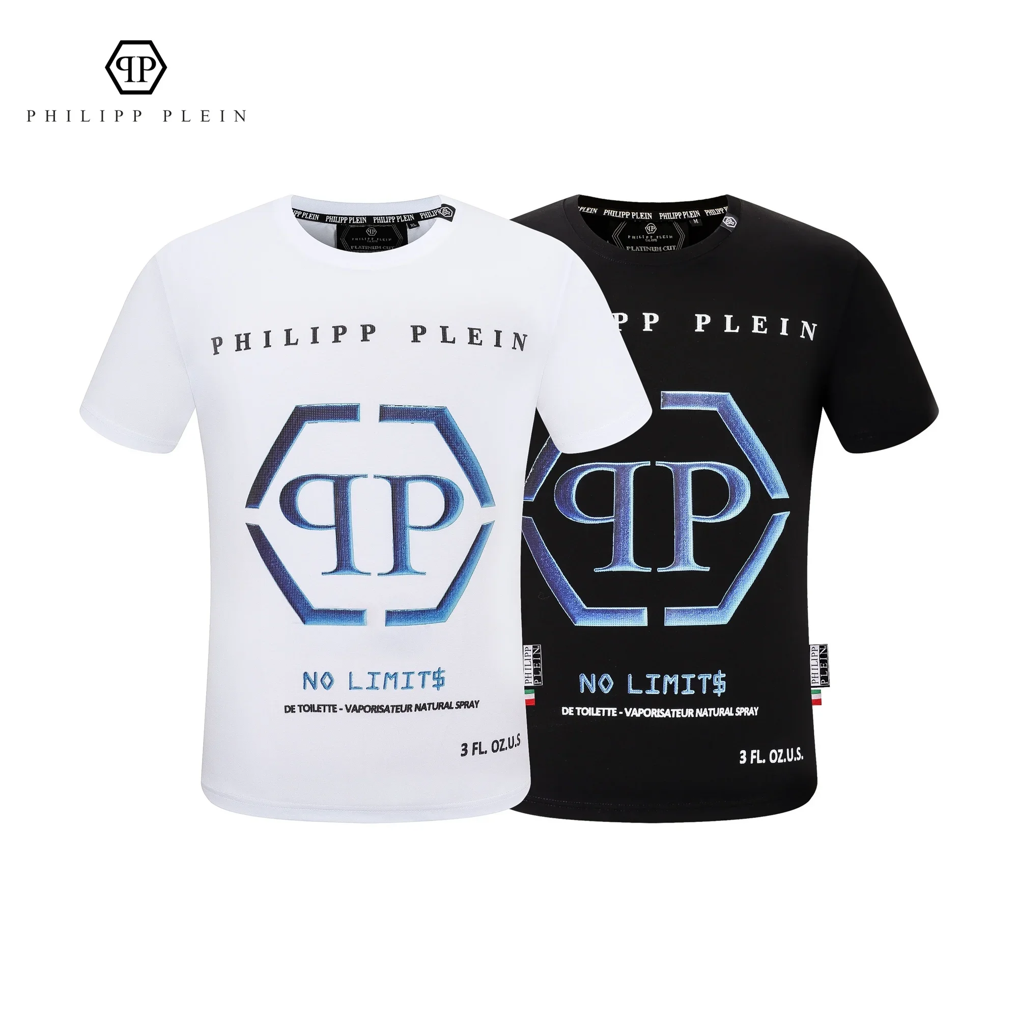 New Classic Trend Hip Hop Spring Summer Philipp Plein Luxury Diamond Round Neck T-shirt Classic Fash Casual Business Pure Cotton