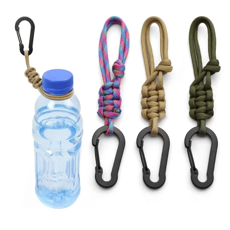 Outdoor-Wasserflaschenhalter mit Karabiner, Tragbarer Riemen für Wandern, Camping und Tägliches Tragen, Verstellbarer Karabiner