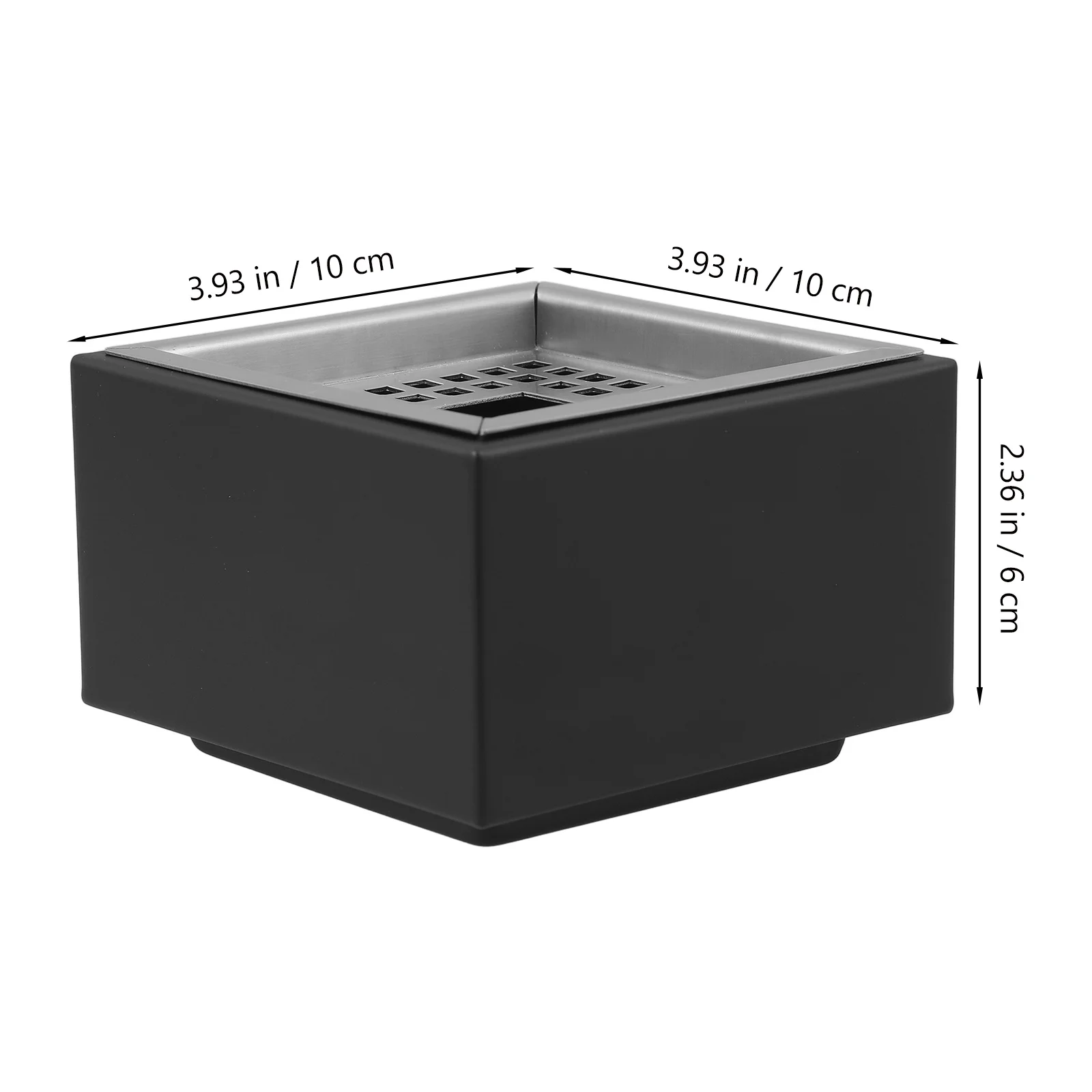 

Square Ashtray Stainless Steel Large Size Smoke Cigarette Holder Indoor Home Living Room Decor Tabletop Container
