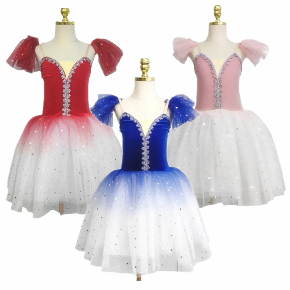 

Ballet Tutu Skirt Dance Dress Velvet Tops Fluffy Skirt Girls' Ballet Costume Performance Costume Dance Leotard