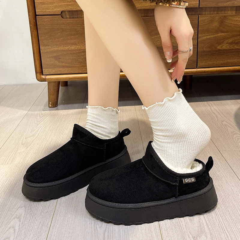 Women's New 2026 Northeast Style Thick Bottom Snow Boots Winter Fleece Lined Warm Cotton Shoes Anti-Slip Cotton Boots