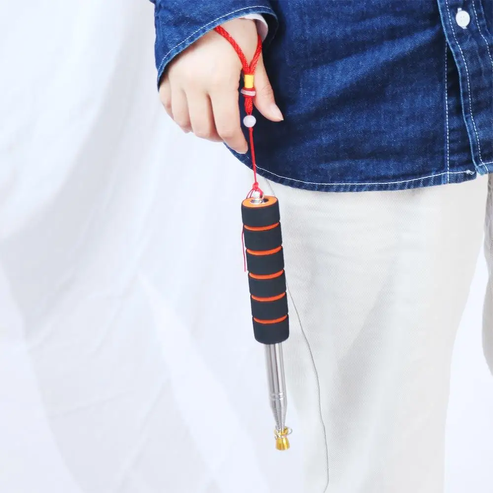 Waving Stainless Steel Pole Flag Portable Sponge Handle Telescopic Flag Pole Handheld Tour Guide Flagstaff 160/200/300CM