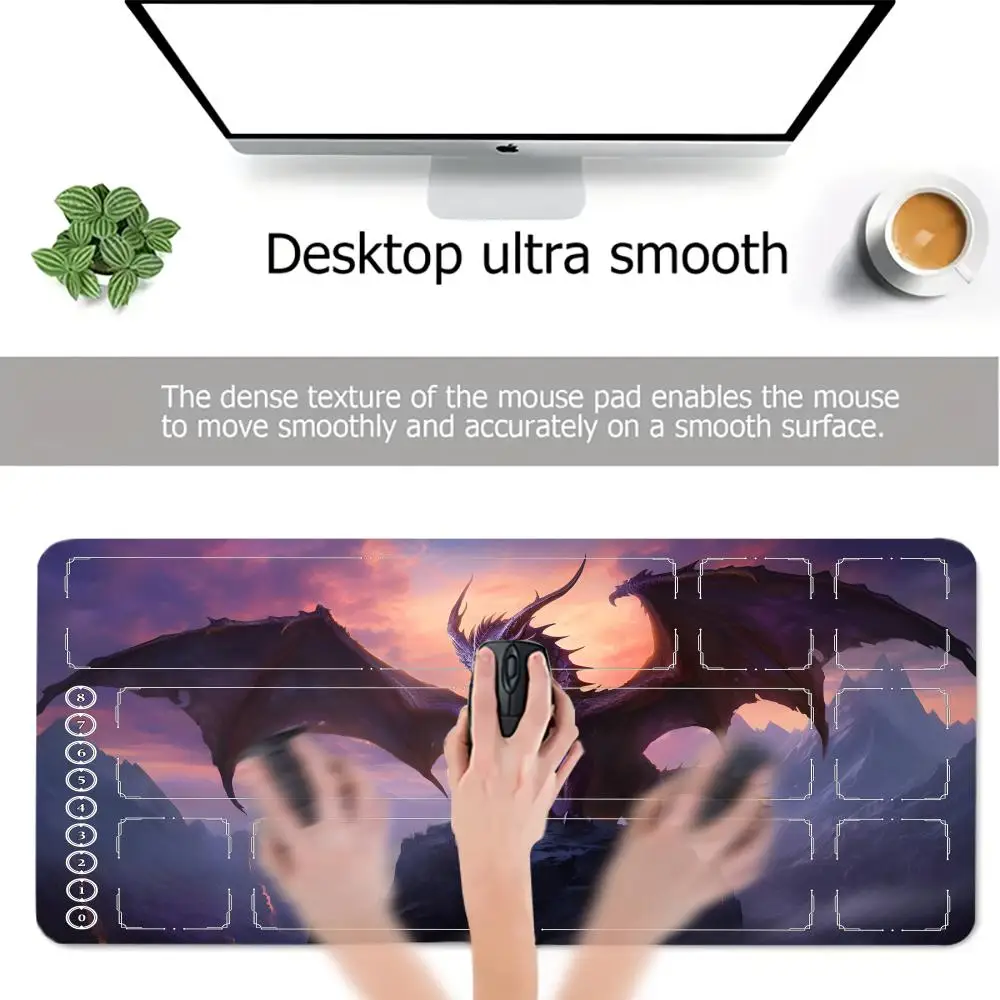 Anime Red Dragon Design Mouse Pad Card Playmat StitchedMagic Zones Game Mats Tabletop rug TCG Card Battles view 6