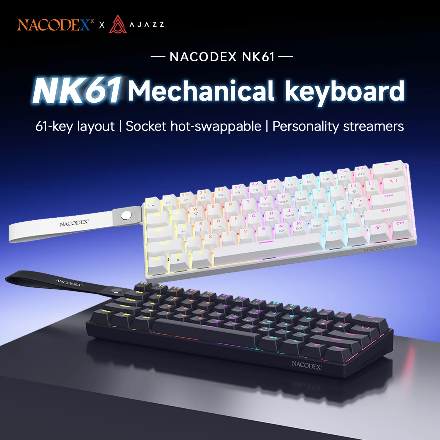 

AJAZZ NK61 Wired Keyboard and Mouse Combo, Mechanical Feel, Silent, Compact, Bluetooth, for Office & Gaming
