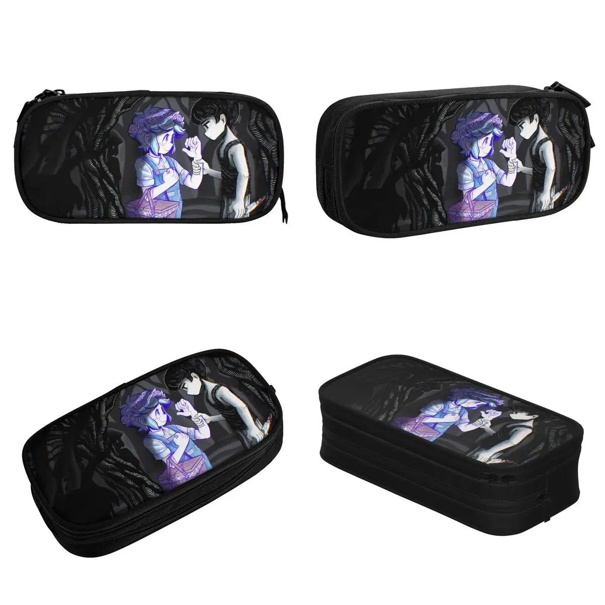 Basil Psychological Horror Game Pencil Cases Lovely Omoris Pen Bags Girl Boy Big Capacity Students School Zipper Pencil Box