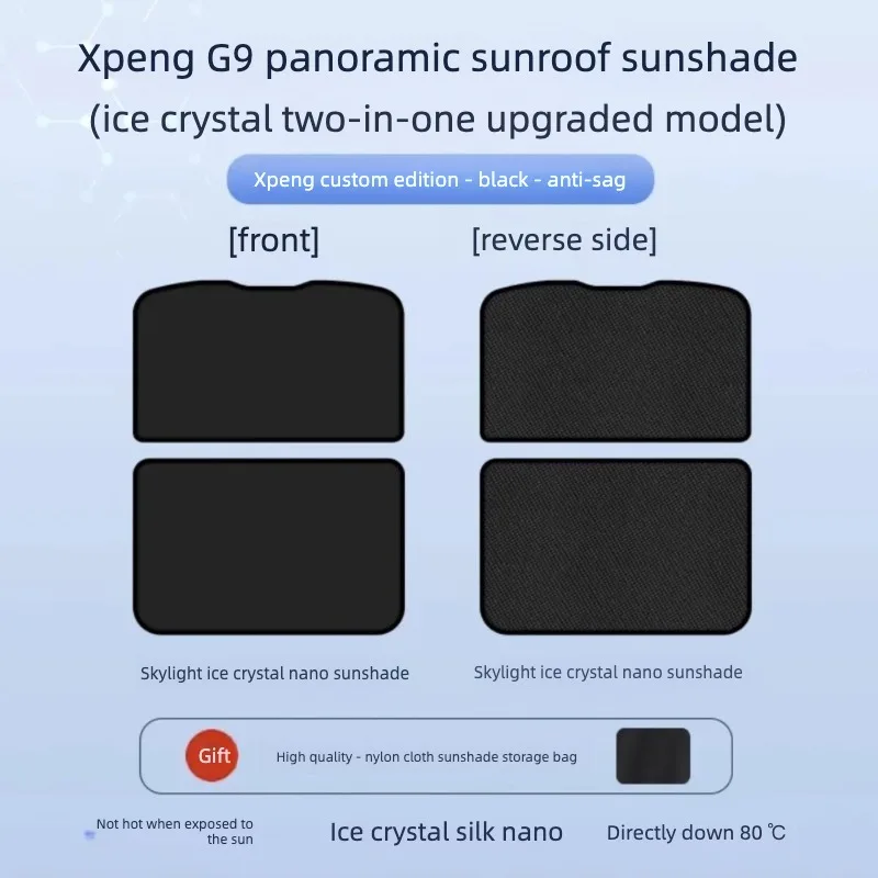 

For XPeng G9 2022-2025 Car Interior Roof Sunroof Sunshade Ice Cloth Front Glass Insulation Sunshade Accessories