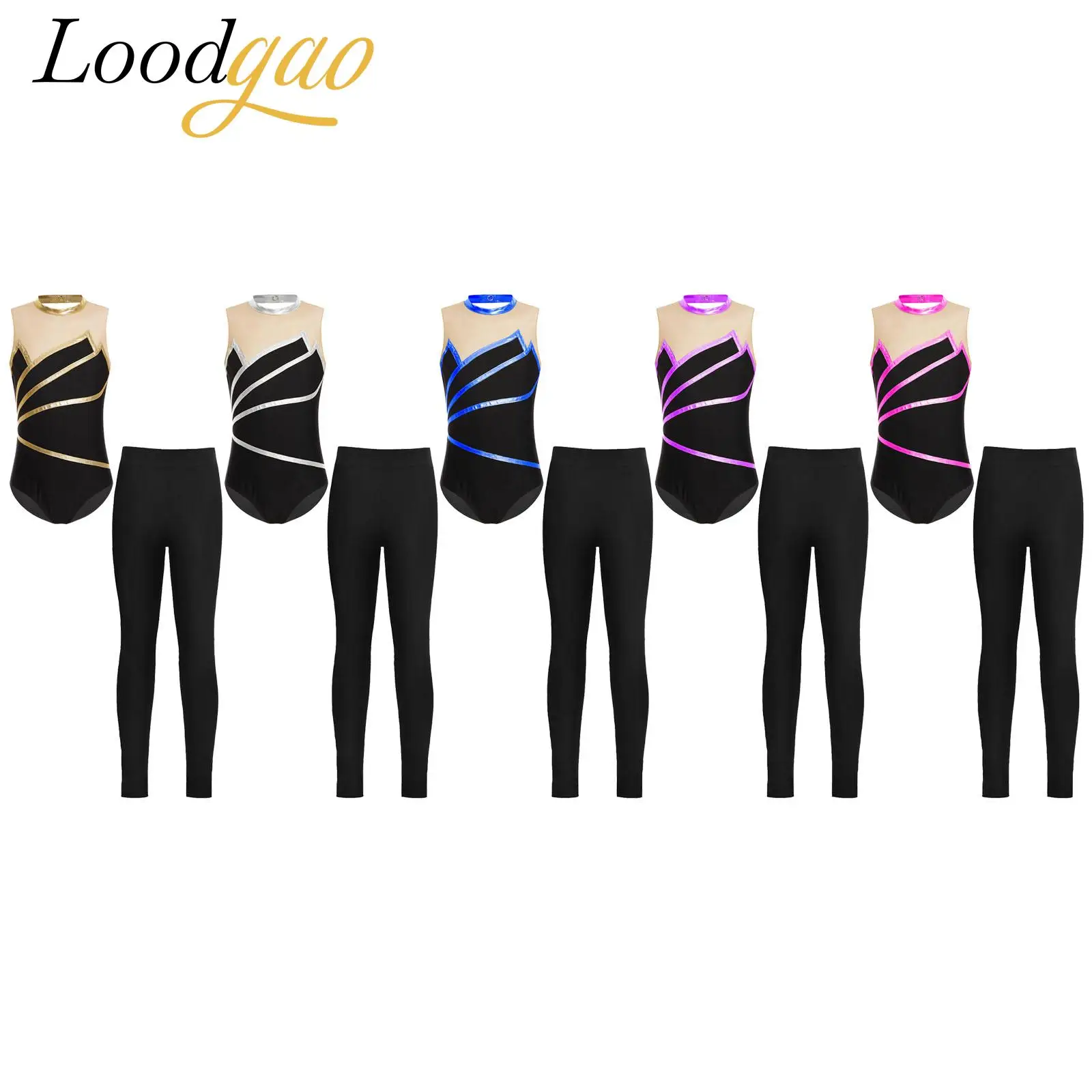 

Gymnastics Leotard Kids Figure Ice Skating Bodysuit Children's Practice Jumpsuit Dancewear Girls Ballet Outfits Yoga Leggings