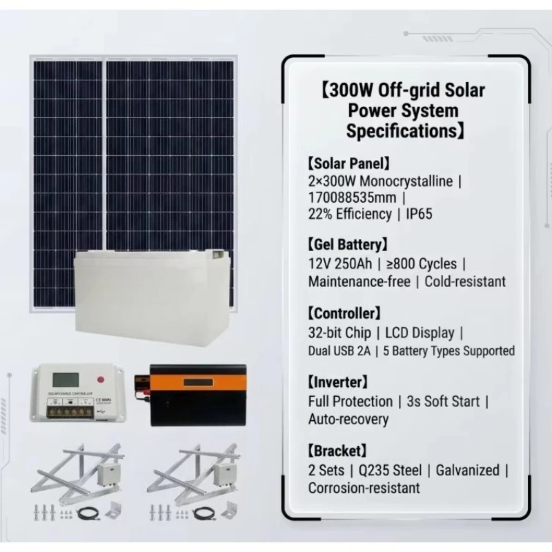 Plug-and-Play Monocrystalline Silicon Off-Grid Solar Panel Kit for RV Boat Shed 600W 60A MPPT 200Ah Battery Low MOQ