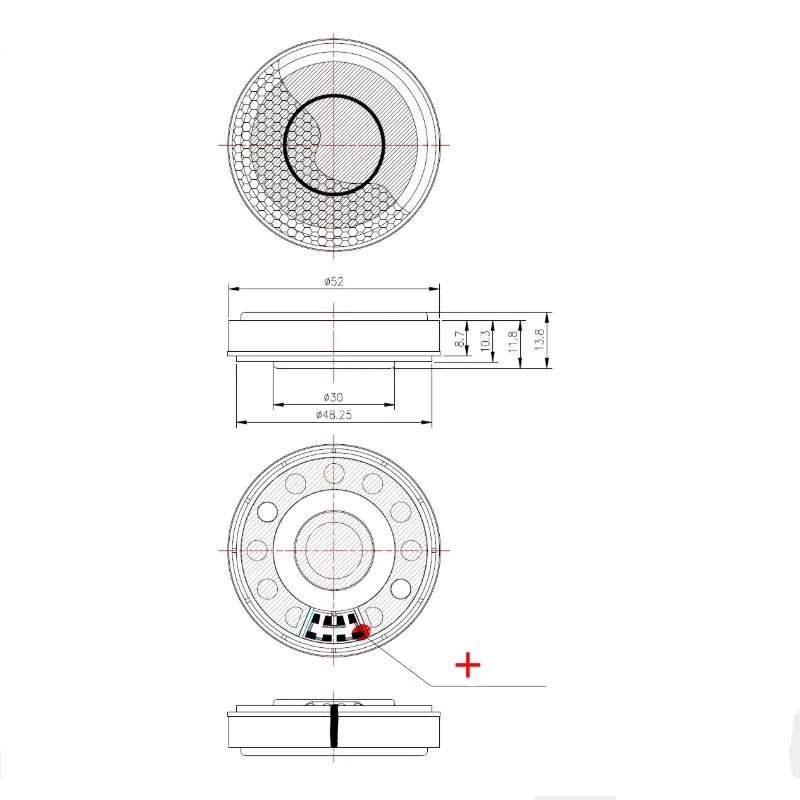 52mm Headphone Speaker Unit 24ohm For Denon Earphone diy Hifi 300ohm Headset  Repair Parts Nanofiber Free edge On Sale New 2PCS