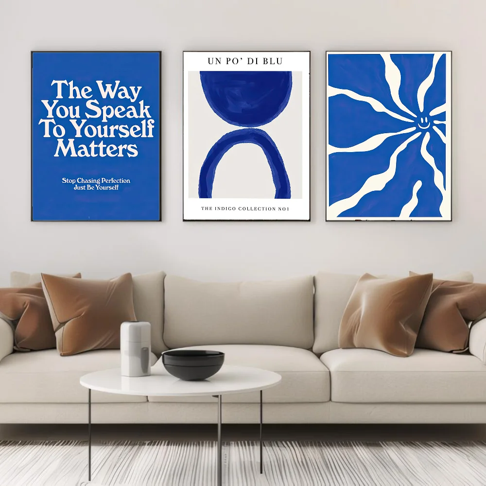 مجردة الأزرق المشارب المحيط ماتيس فتاة المشارك ملصقات الفن جداريات حائطية ديكور لعبة غرفة ديكور الهدايا Kawaii HD اللوحة القط سيارات #3