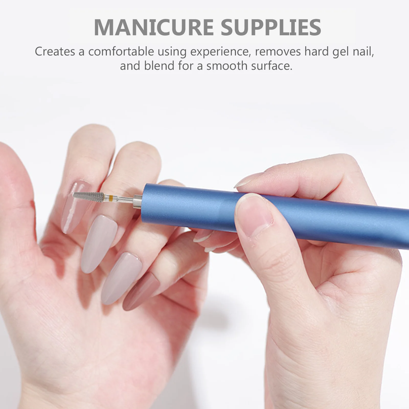 ชุดดอกสว่านทำเล็บ ทังสเตนสตีล หัวตัดทรงกรวยคม สีเหลือง สำหรับตกแต่งเล็บ ขัดเงา ล้างเจล กำจัดหนังกำพร้า สำหรับมือและเท้า อุปกรณ์ทำเล็บ