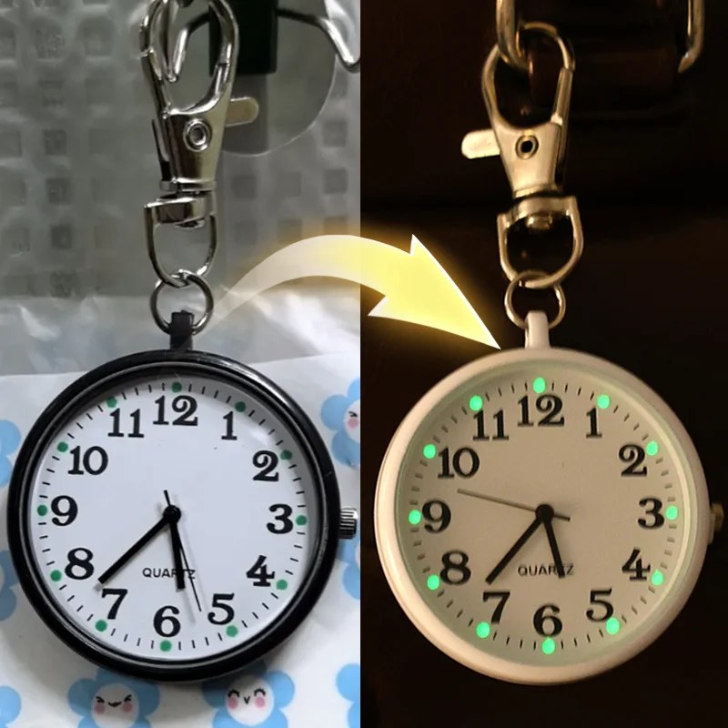 

Портативные кварцевые карманные часы-брелок для студентов, унисекс, светящиеся в темноте, для врачей, минималистичные часы, подарки для детей