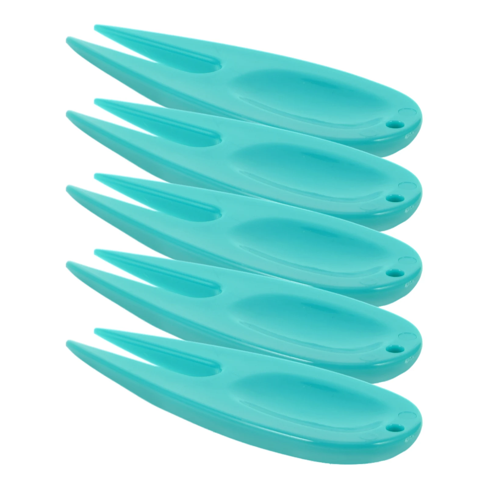 

5pcs Green Repair Fork Plastic Divot Tool Portable Golfs Marker Lawn Golfs Divot Repairing Tool Repairing Accessories