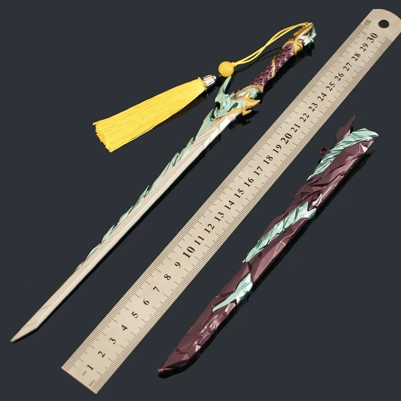 30cm11.81in Naraka: Bladepoint Emperor's Star แนวนอนดาบ Sheath โลหะเกมรุ่นอุปกรณ์ต่อพ่วงคอสเพลย์อาวุธ Props ของเล่น