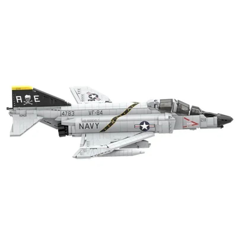 Moc tijolos de construção modelo militar F-4 phantom lutador-bombardeiro tecnologia blocos modulares presentes brinquedos de natal conjuntos diy montagem