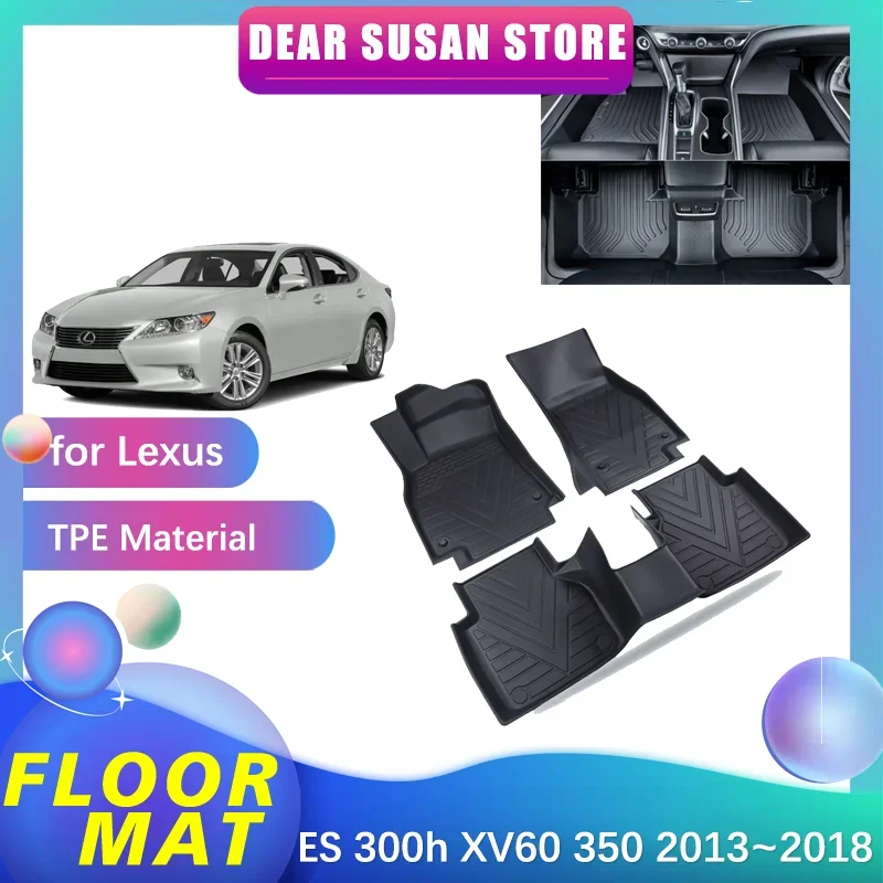 Floor Mat for Lexus ES 300h XV60 350 2013~2018 Foot TPE Interior Part Liner Carpet Waterproof Pad Custom Cover Rug Accessories