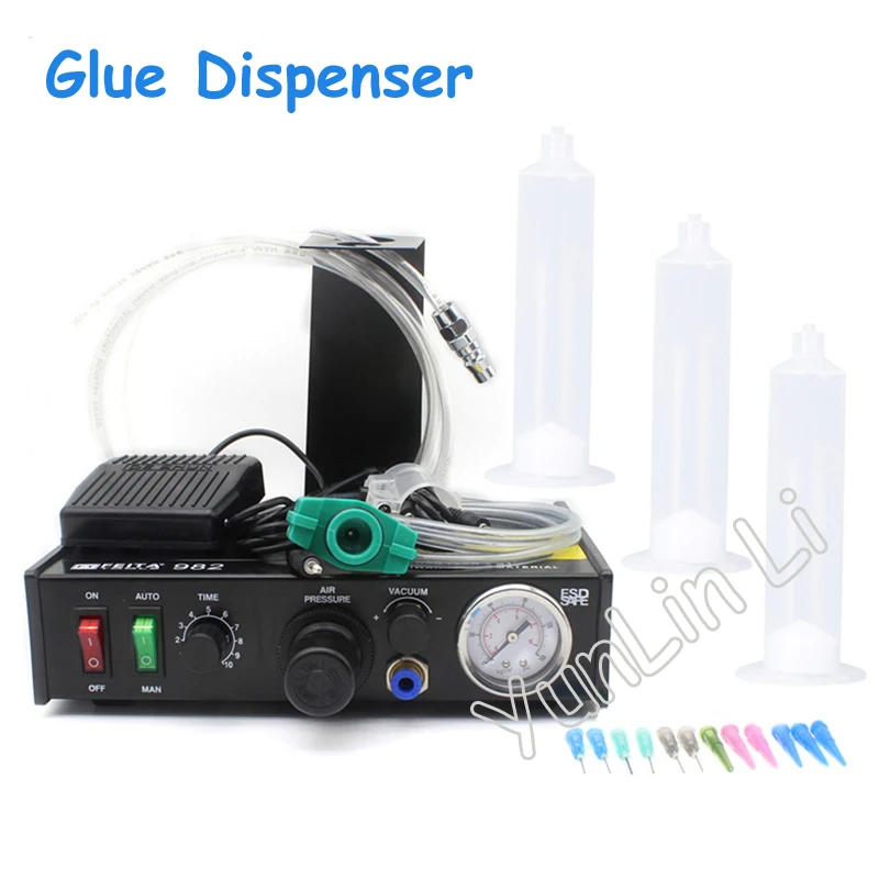 Semi-Automatic Glue Dispenser 110v/220v Solder Paste Liquid Controller Glue Dispenser Machine FT-982