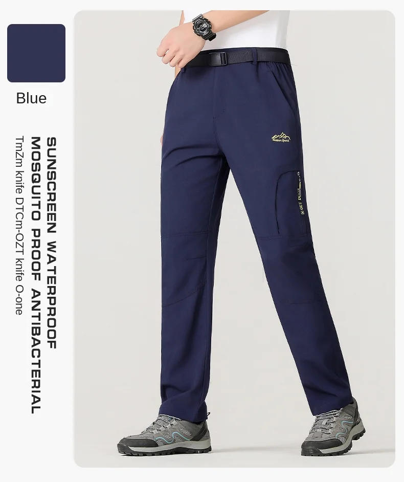 5XL Sommer Schnelltrocknende Wanderhose Herren Dehnbare Wasserdichte Taktische Hose mit Reißverschlusstaschen Leichte Angelhose – Detail 23