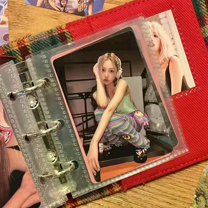 Creative Candy Color Loose Leaf Fabric Grid Card Book Photo Album Fashion Idol Photo Collection Photocards Collect