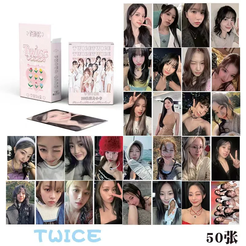 Idol Grupo Laser Photocard, ZB1 GIDLE ITZY NMIXX Novo Álbum Cartão Postal, Cartões Lomo, HD fotos imprime fotos, presentes fãs, 50pcs por conjunto